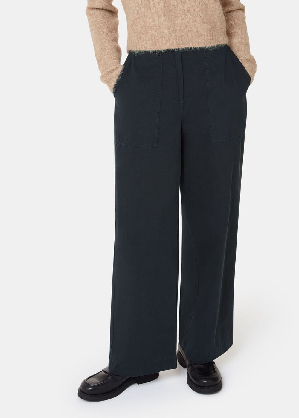 Whistles Ruth Relaxed Leg Pants Black | US-45807NUEC