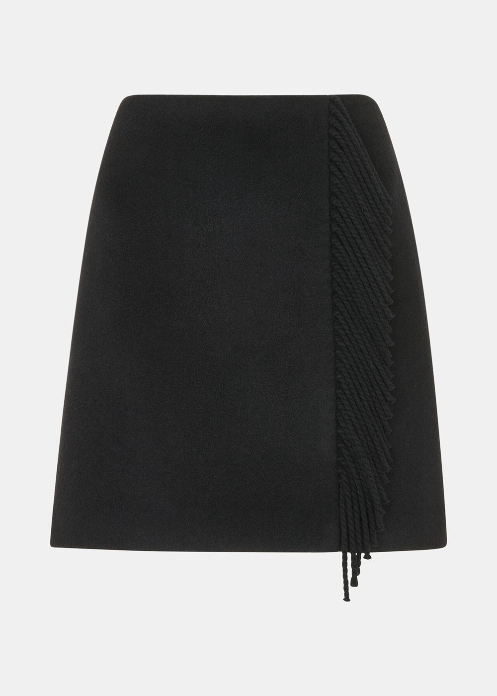 Whistles Sadie Wool Fringe Skirts Black | US-60451DNOH