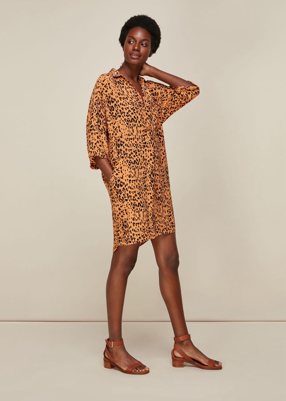 Whistles Safari Print Lola Dress Multicolor | US-83752UAIW