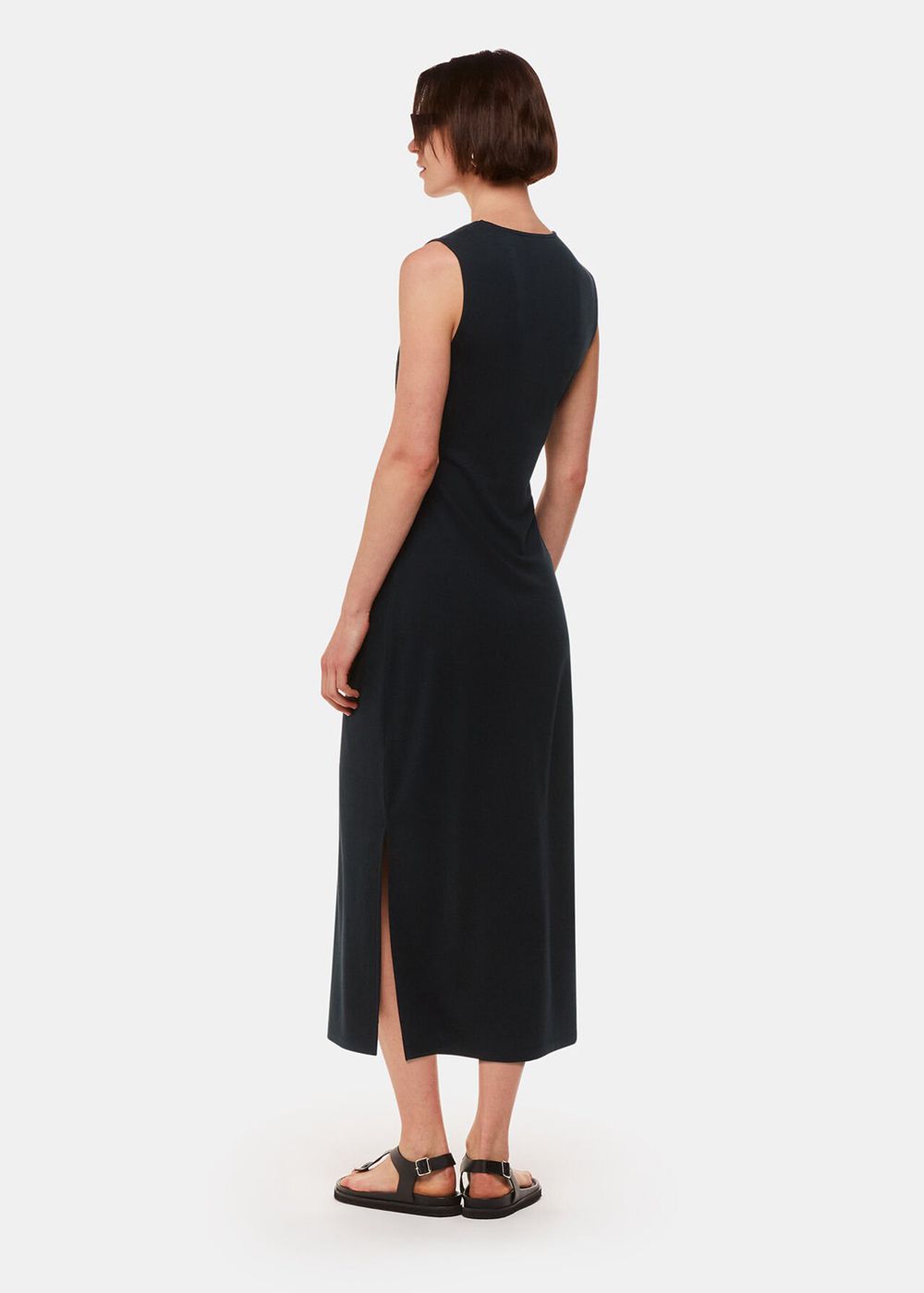 Whistles Saoirse Twist Jersey Dress Black | US-31976YWBD