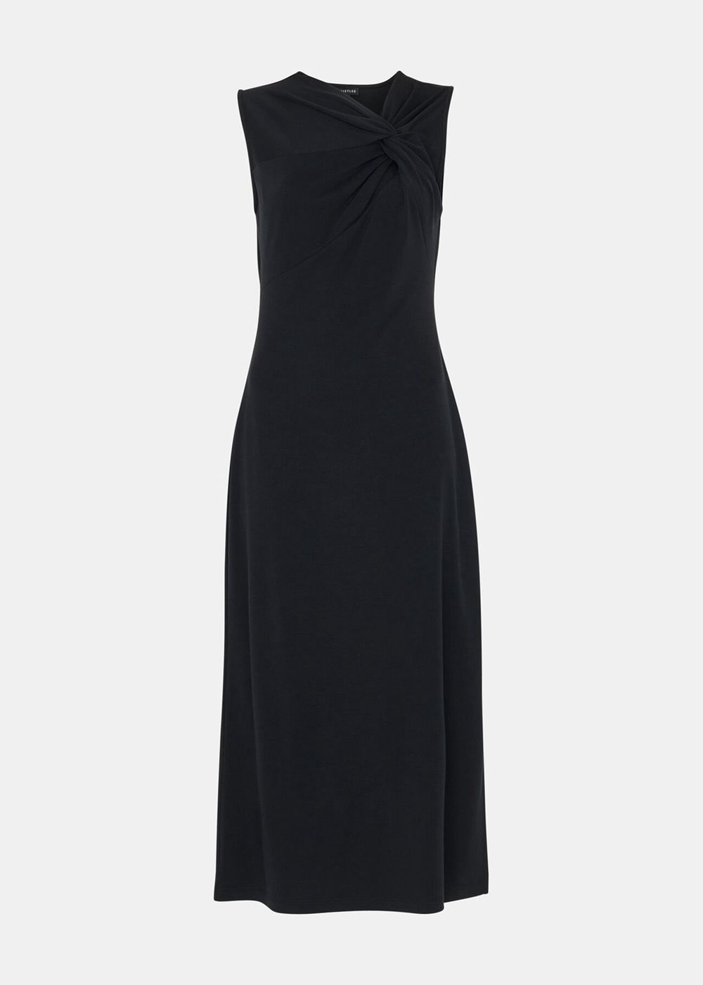 Whistles Saoirse Twist Jersey Dress Black | US-31976YWBD