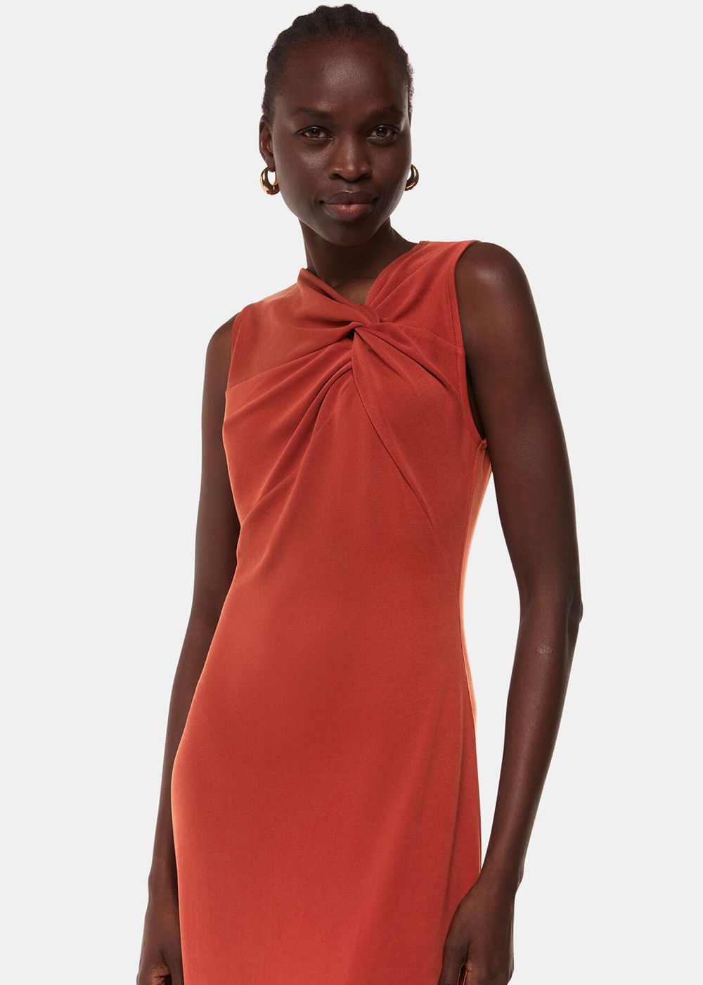 Whistles Saoirse Twist Jersey Dress Red | US-16879KODQ