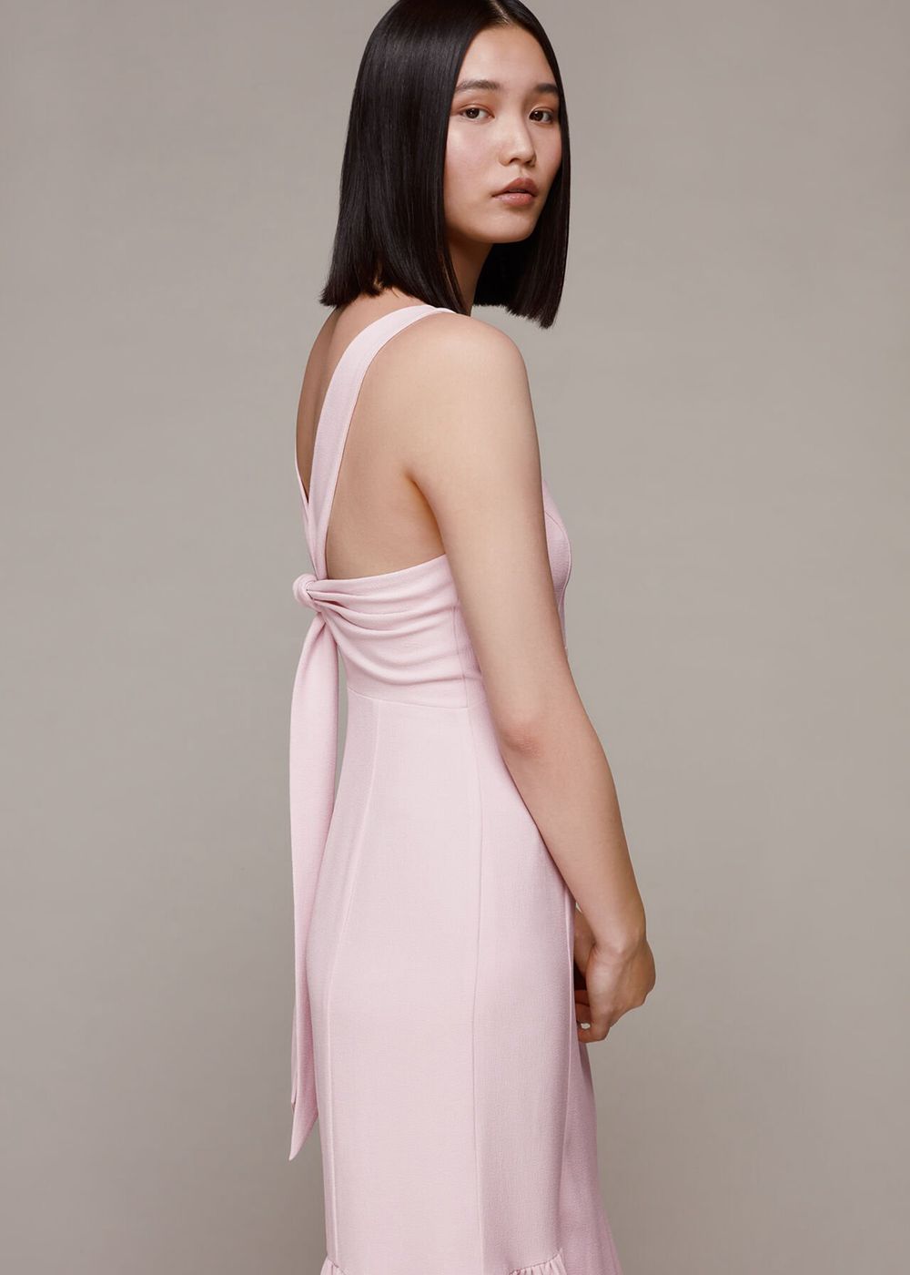 Whistles Sarah Tie Detail Dress Pink | US-62704TUYJ