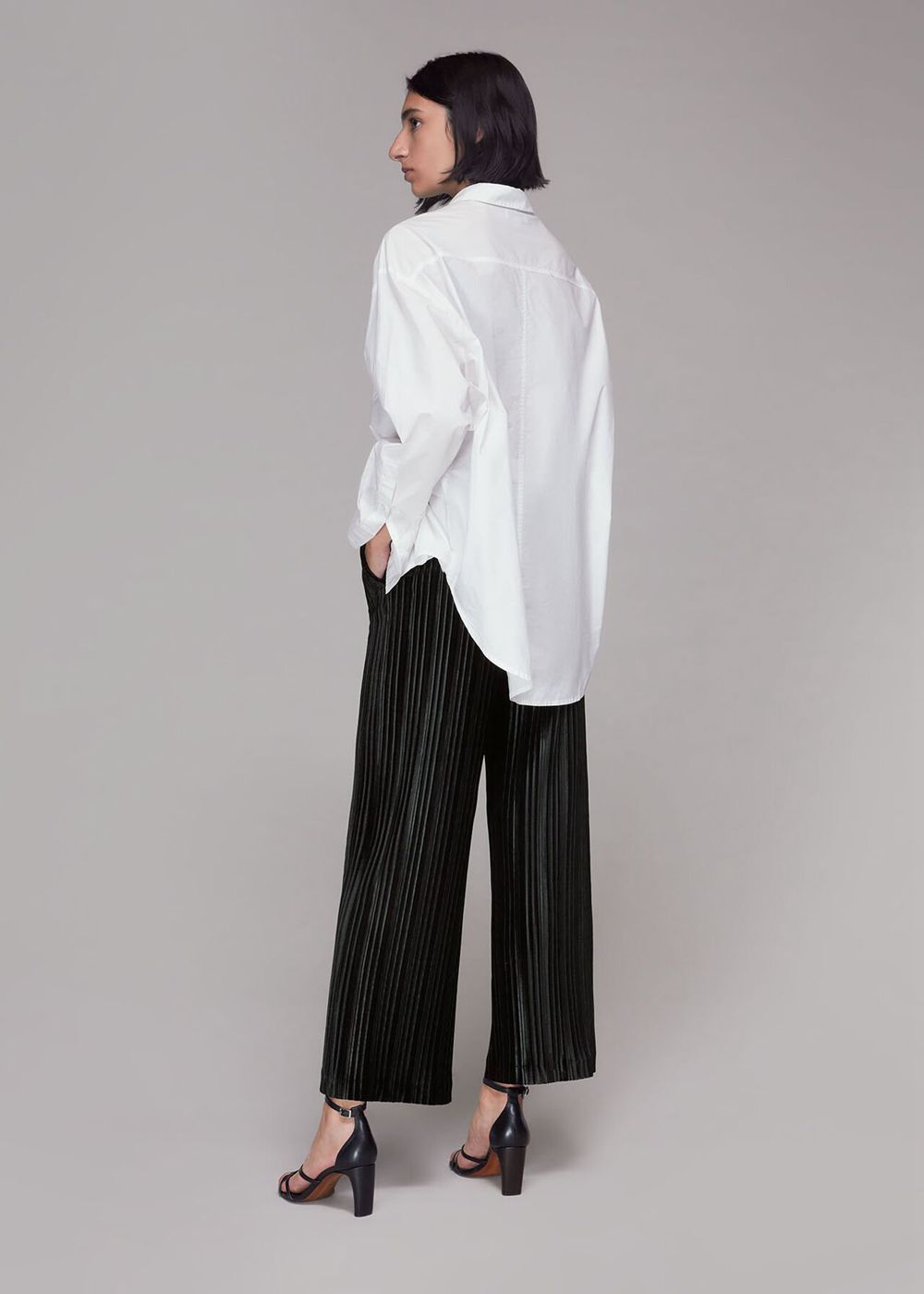 Whistles Sarai Velvet Pleated Pants Black | US-87924DWIE