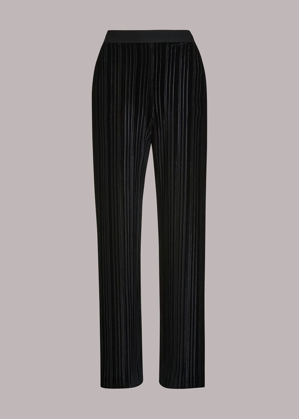 Whistles Sarai Velvet Pleated Pants Black | US-87924DWIE