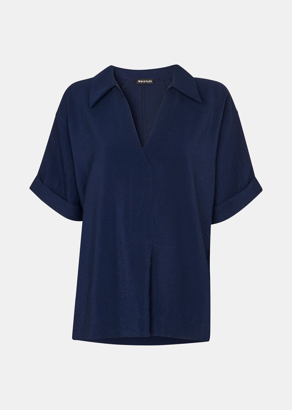 Whistles Sasha Relaxed Shirts Navy | US-69317ATCZ