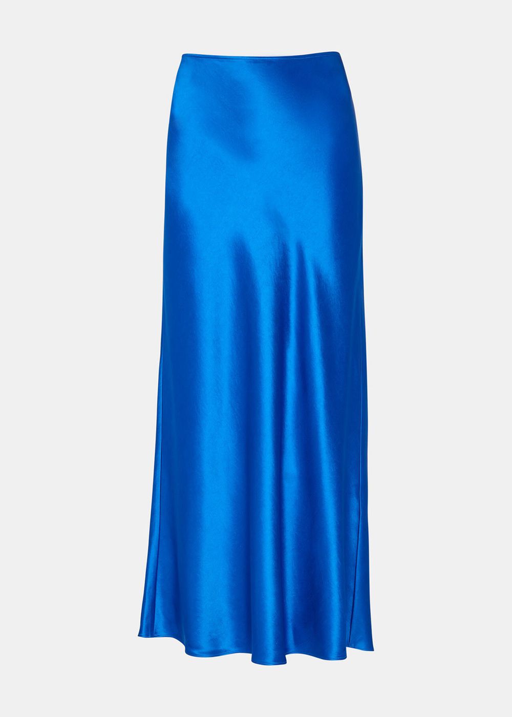 Whistles Satin Bias Cut Skirts Blue | US-91740ESGD