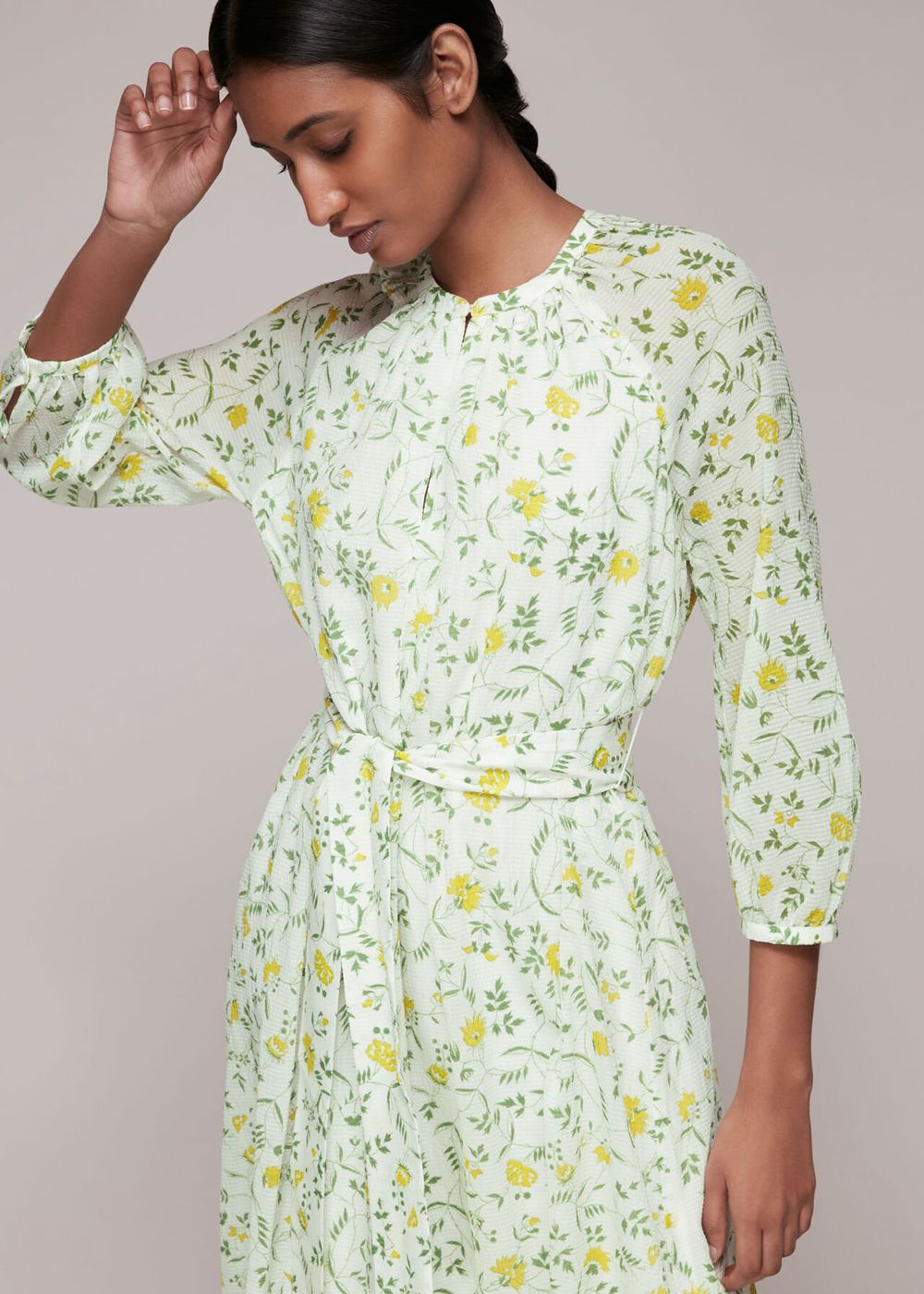 Whistles Savannah Floral Silk Mix Dress Multicolor | US-25486ZYQM