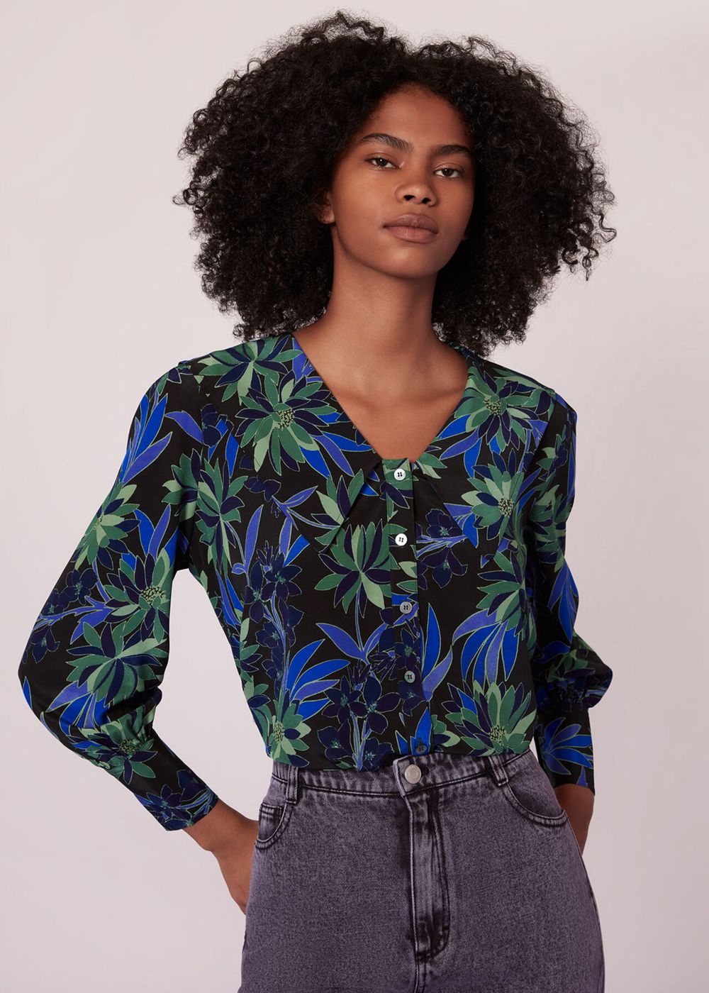 Whistles Scaling Blossom Silk Shirts Multicolor | US-63250BQNE