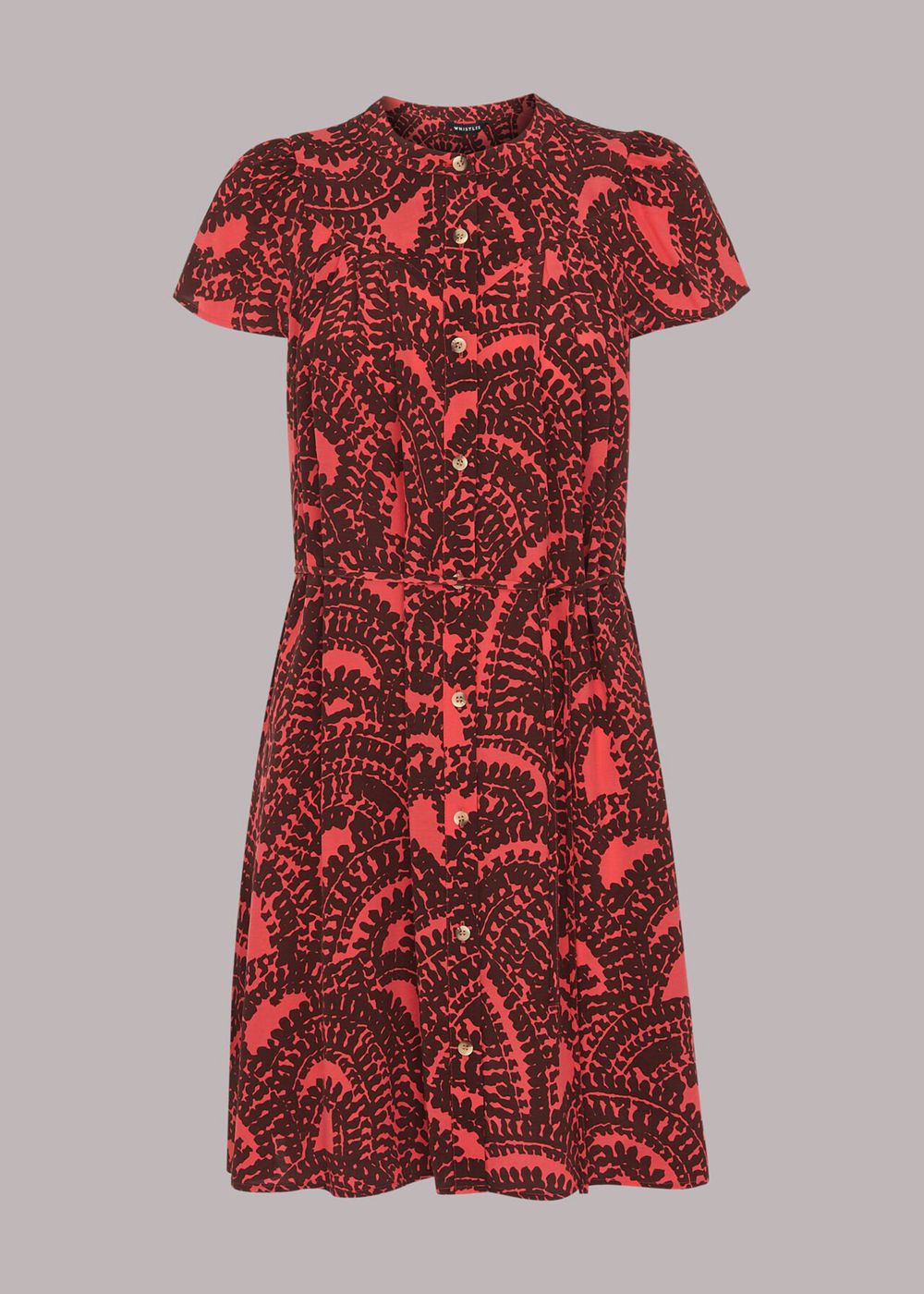 Whistles Scallop Print Trapeze Dress Red / Multicolor | US-23406DAEJ