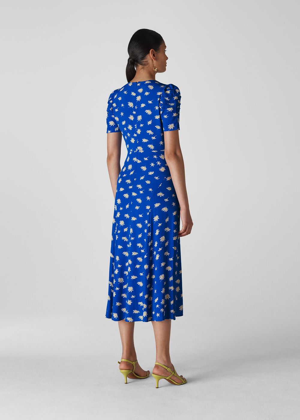 Whistles Scattered Daisy Midi Dress Blue / Multicolor | US-29836OUVS