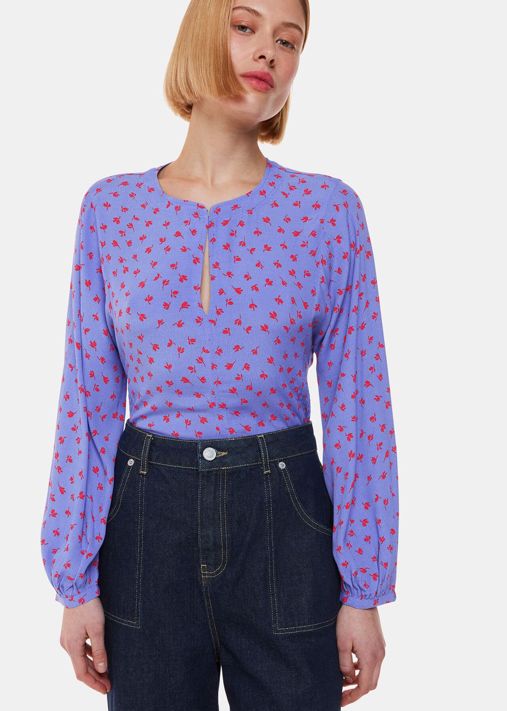 Whistles Scattered Petals Blouse Purple / Multicolor | US-76581GEBW