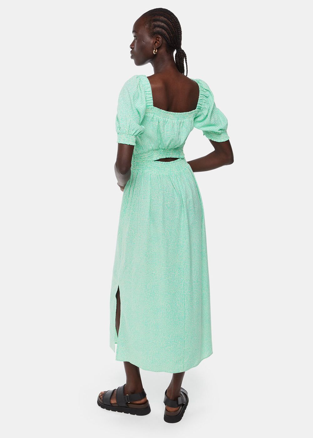 Whistles Scribble Check Dress Green / Multicolor | US-75204HBXC