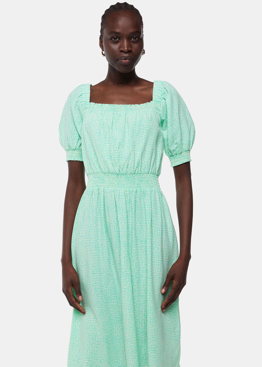 Whistles Scribble Check Dress Green / Multicolor | US-75204HBXC