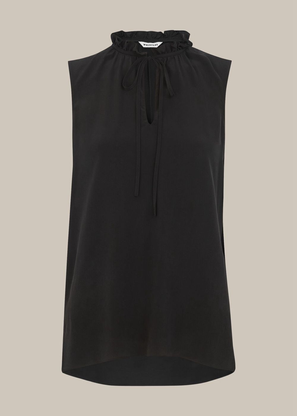 Whistles Selena Silk Top Black | US-53172YMQA