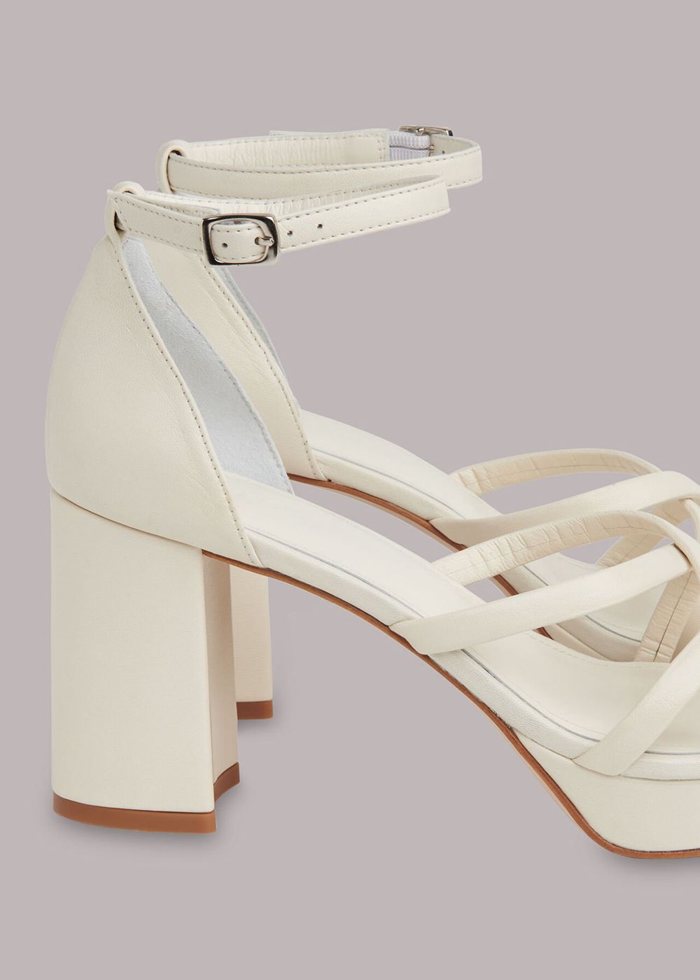 Whistles Selene Platform Heels Sandals Beige | US-37598ARYD