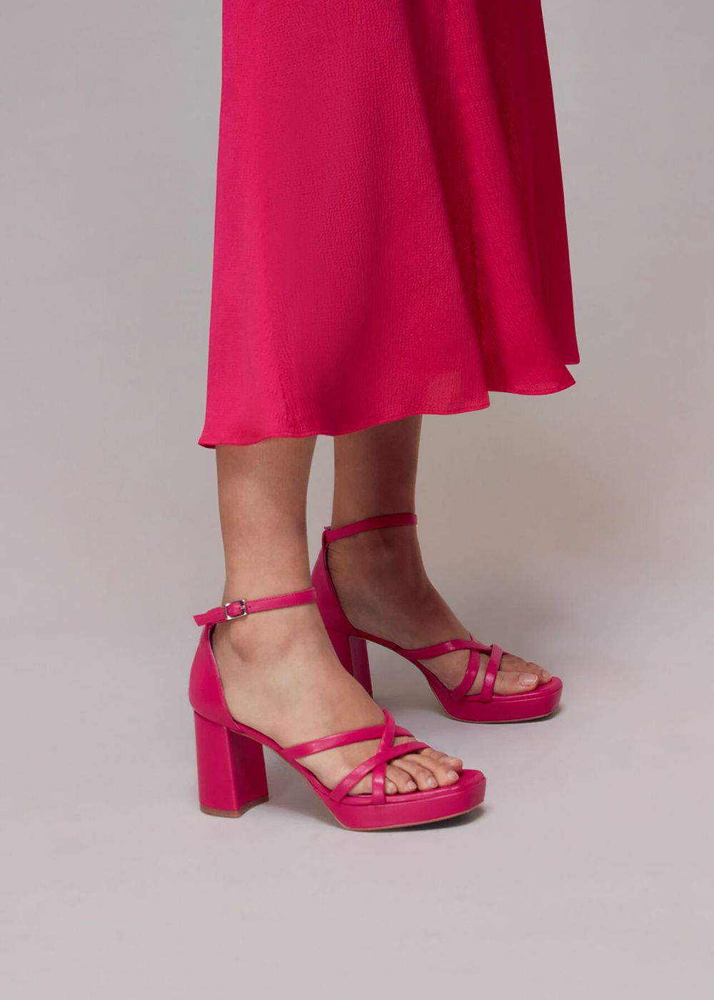 Whistles Selene Platform Heels Sandals Pink | US-90726XOET