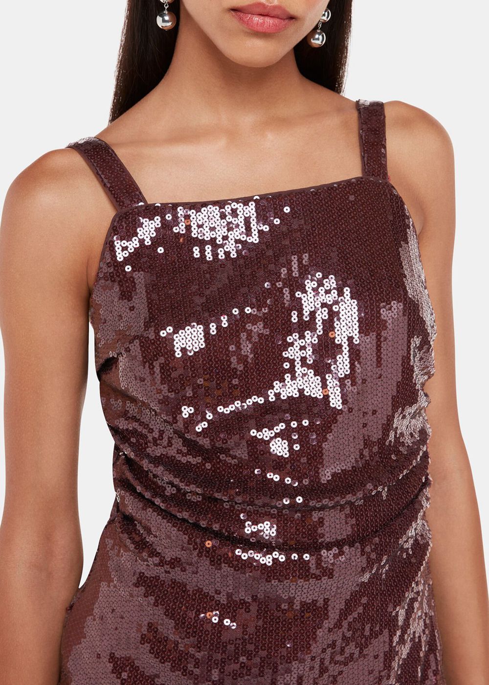 Whistles Sequin Cami Top Aubergine | US-95817DGQV