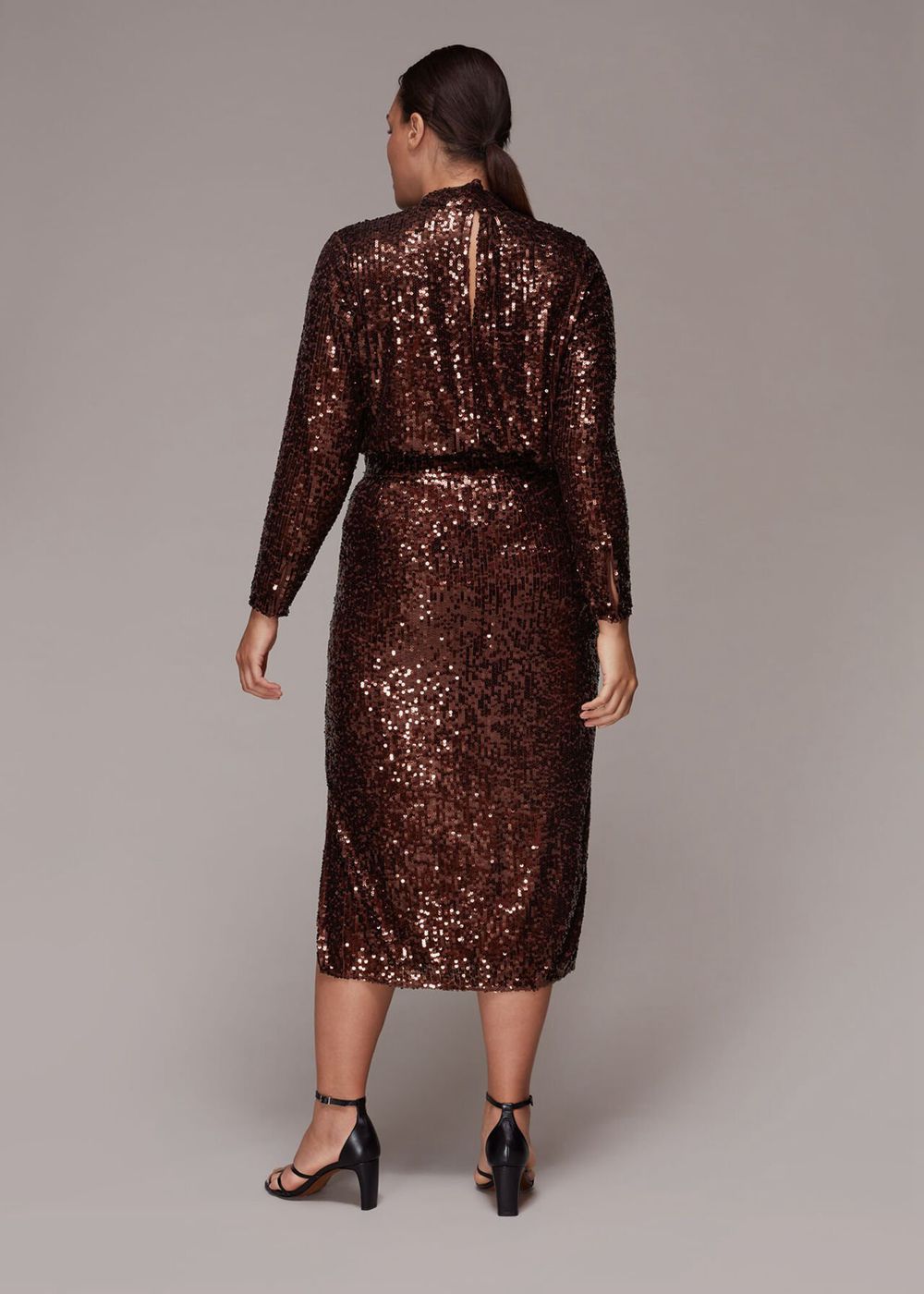 Whistles Sequin Column Skirts Chocolate | US-95142XDAI