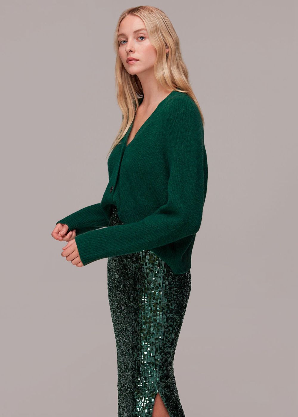 Whistles Sequin Column Skirts Dark Green | US-38157PGOT