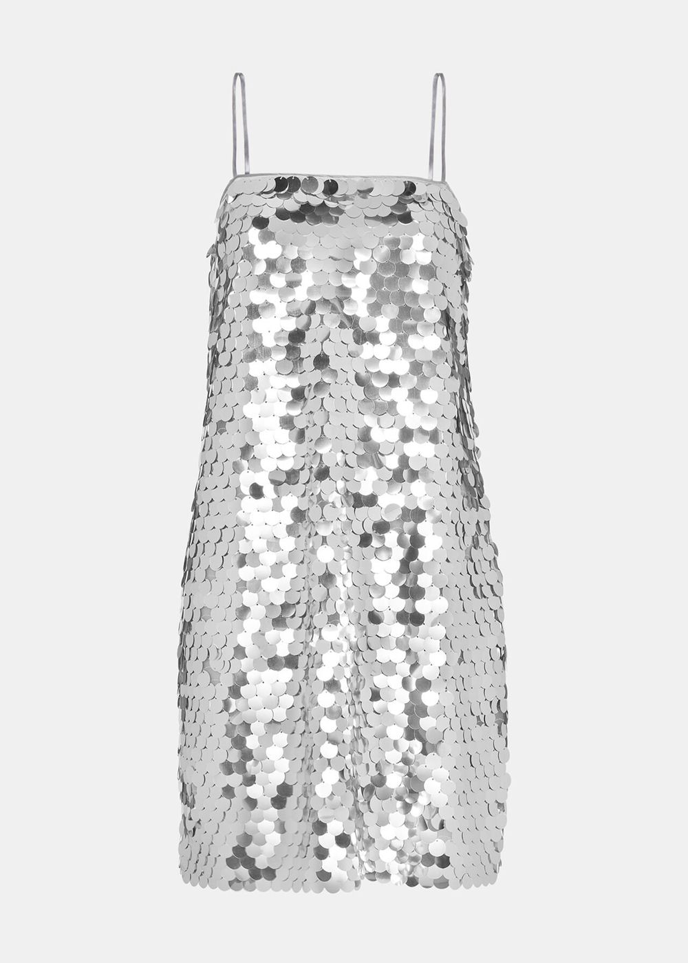 Whistles Sequin Disc Mini Dress Silver | US-04821XDHJ