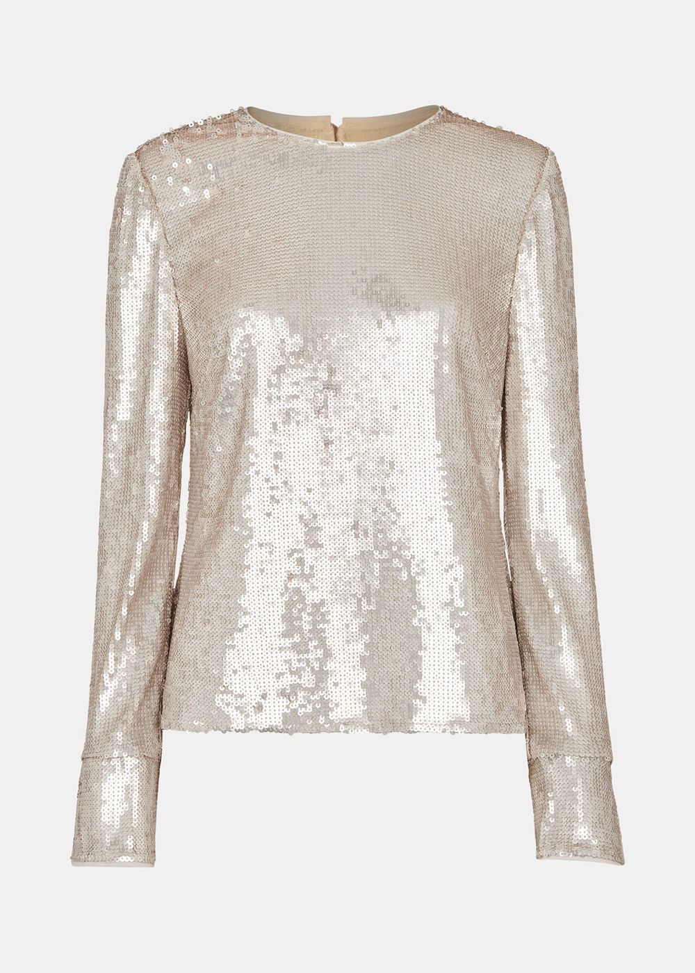 Whistles Sequin Minimal Tunic Top Silver | US-98765UNRG