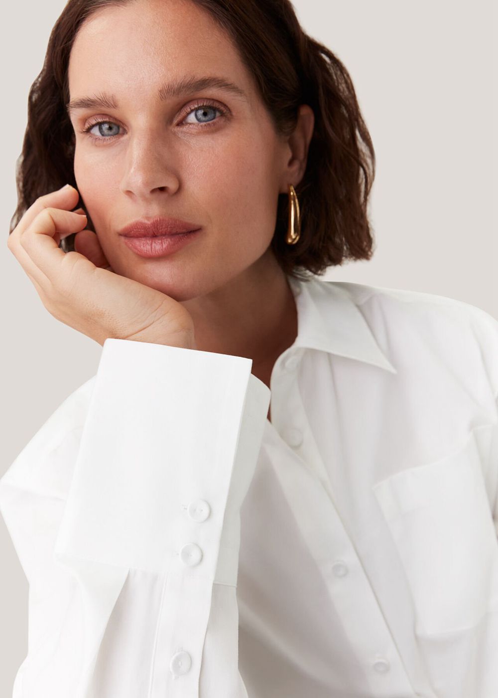 Whistles Serena Cotton Shirts White | US-37896TCXK