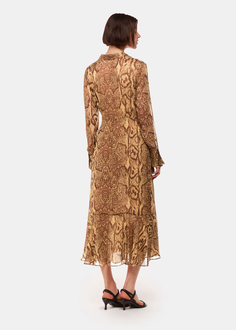 Whistles Serpent Print Midi Dress Snake | US-85610GZRO