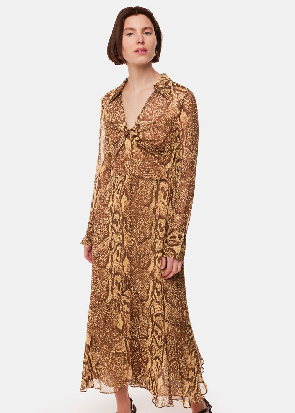 Whistles Serpent Print Midi Dress Snake | US-85610GZRO