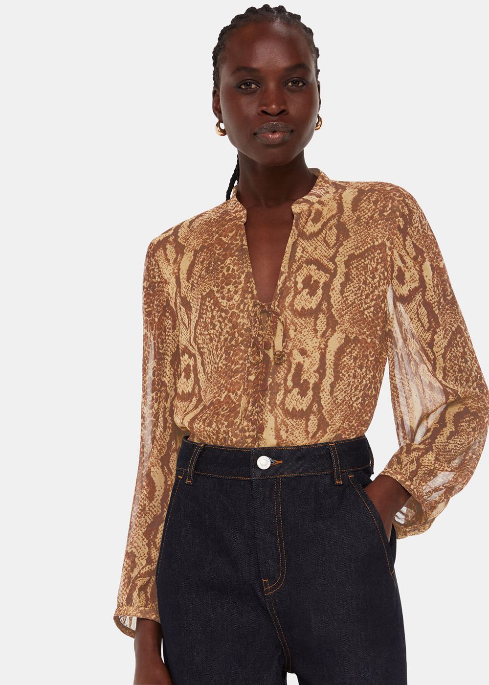 Whistles Serpent Print Shirts Snake | US-34057IVJT