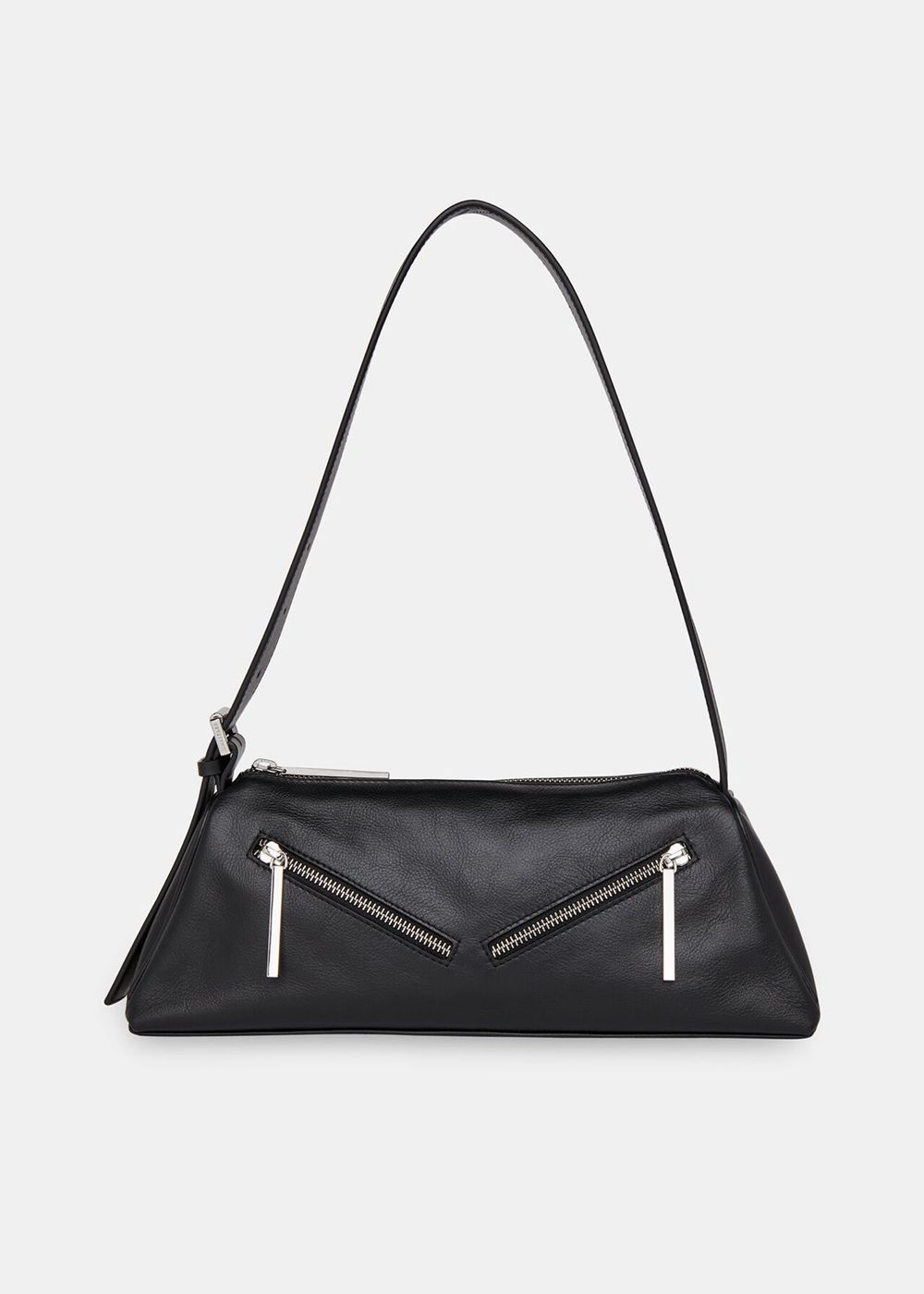 Whistles Seva Triple Zip Shoulder Bags Black | US-75064NAJB