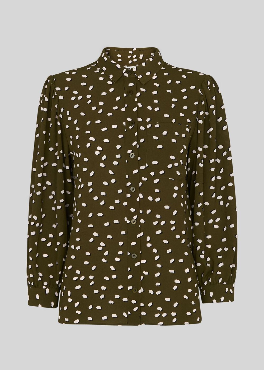 Whistles Shadow Spot Print Shirts Khaki / Multicolor | US-18392ITAH