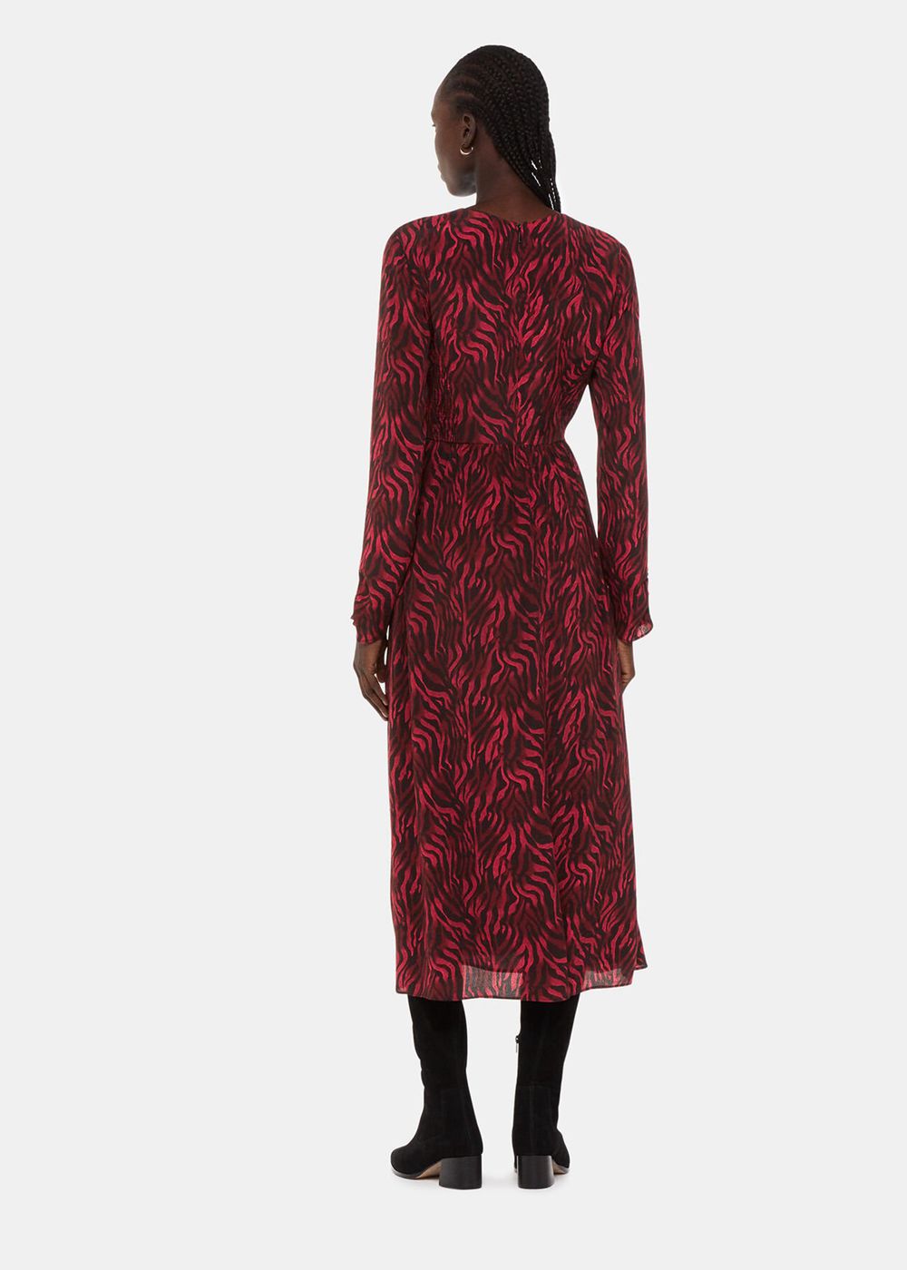 Whistles Shadow Tiger Heather Dress Red / Multicolor | US-19035UFSR