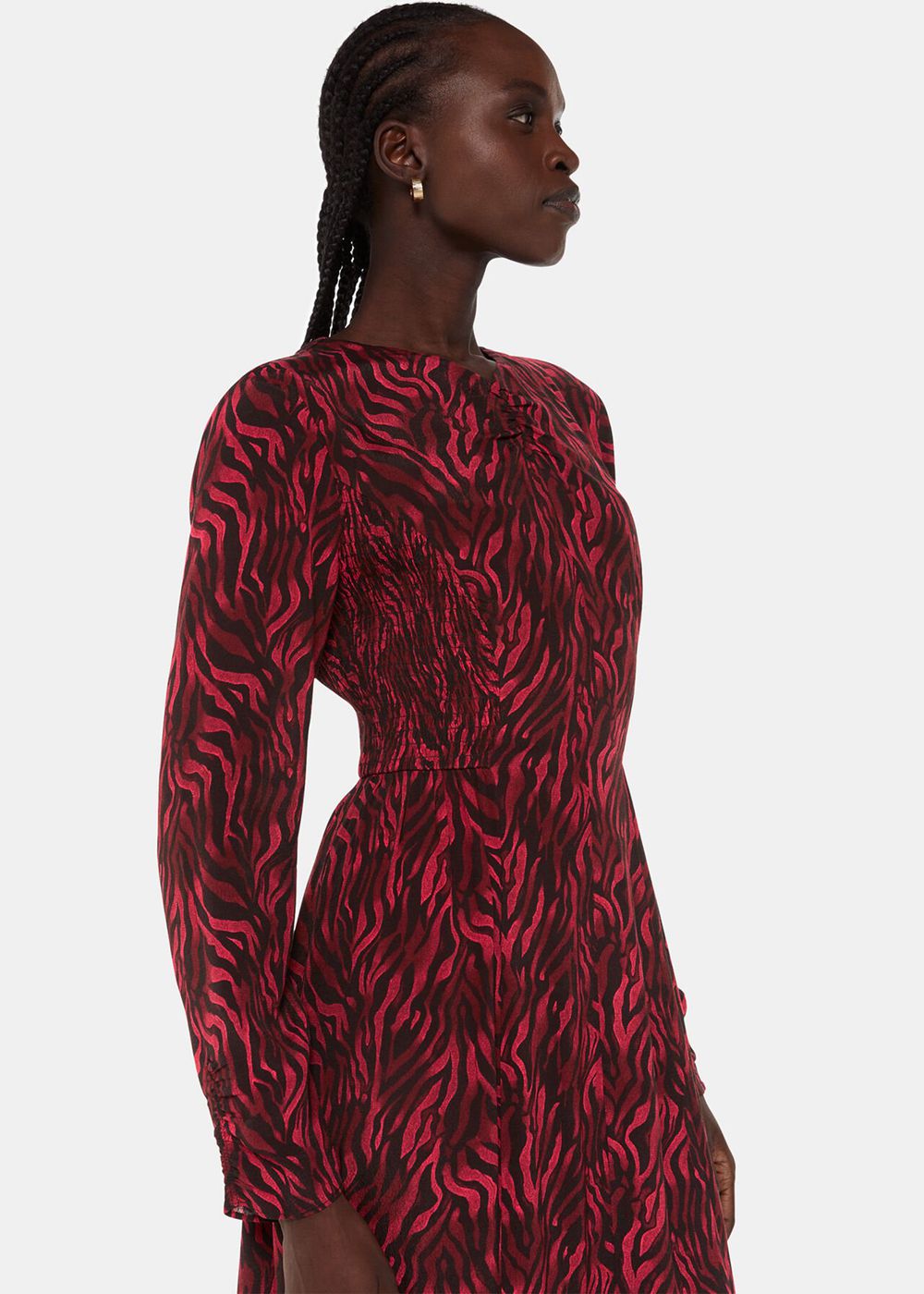 Whistles Shadow Tiger Heather Dress Red / Multicolor | US-19035UFSR