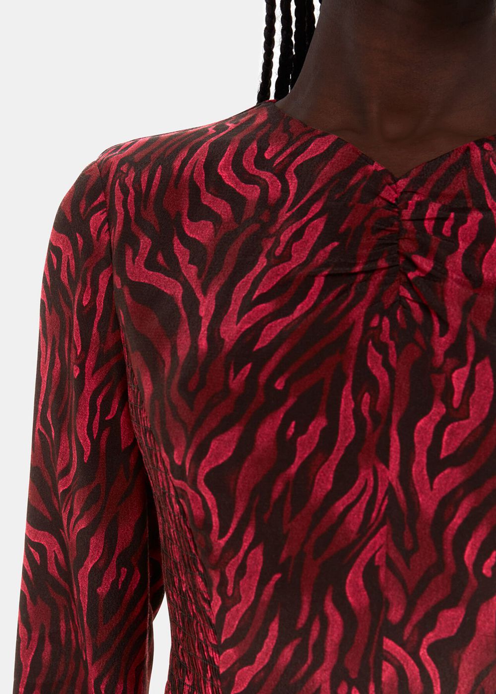 Whistles Shadow Tiger Heather Dress Red / Multicolor | US-19035UFSR