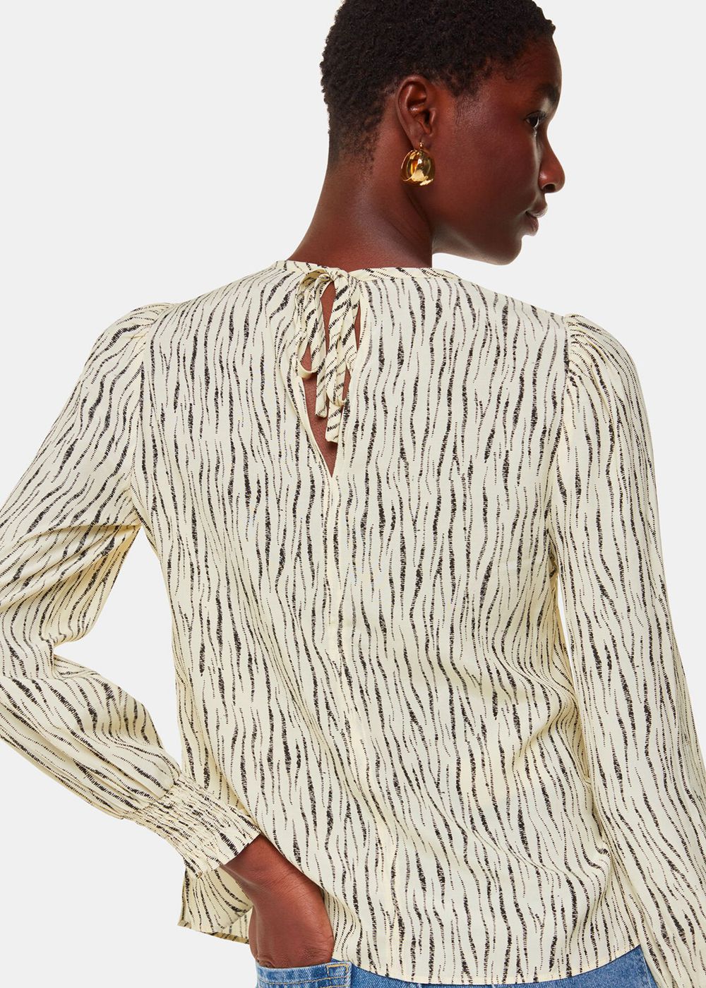 Whistles Shibori Stripe Detail Blouse White / Multicolor | US-31972GKTB