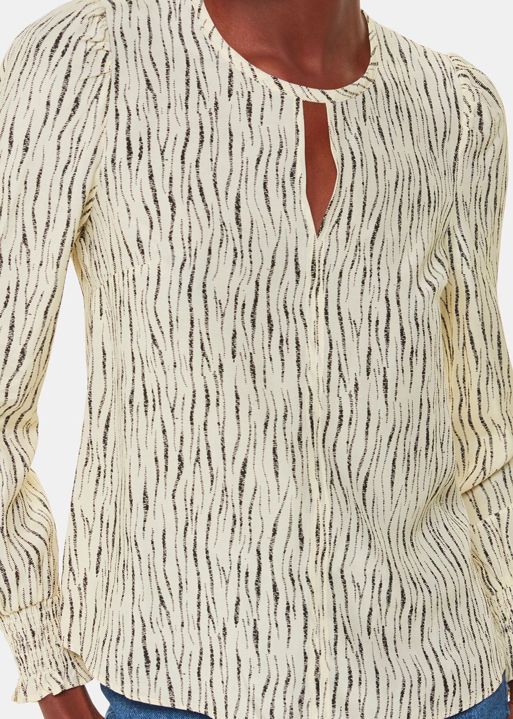 Whistles Shibori Stripe Detail Blouse White / Multicolor | US-31972GKTB