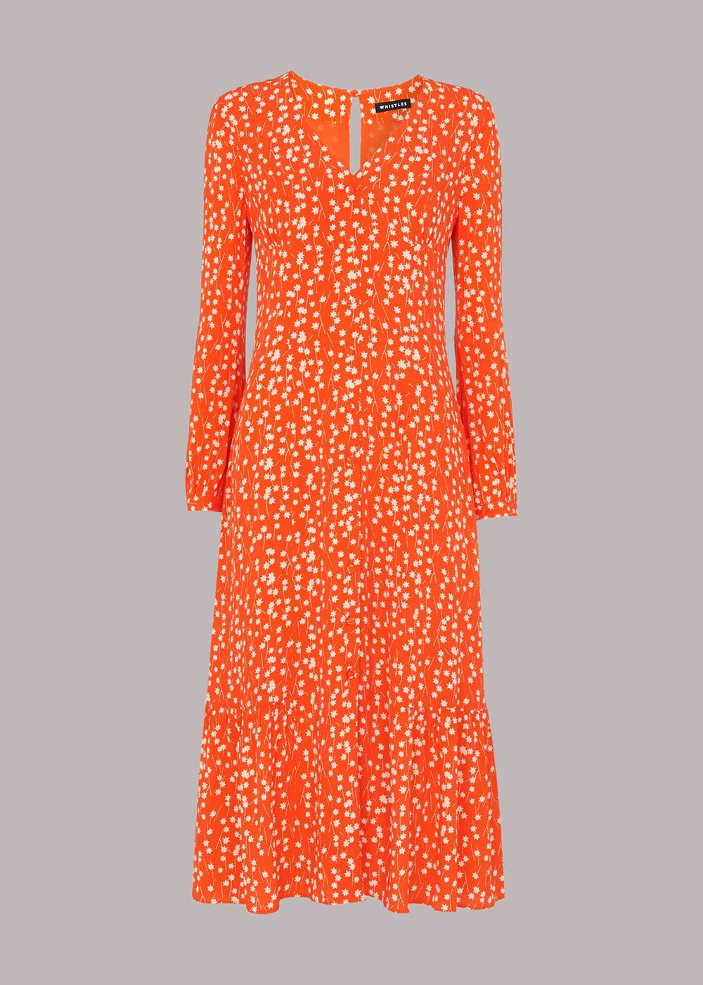 Whistles Shooting Star Print Midi Dress Orange / Multicolor | US-83954WOSY