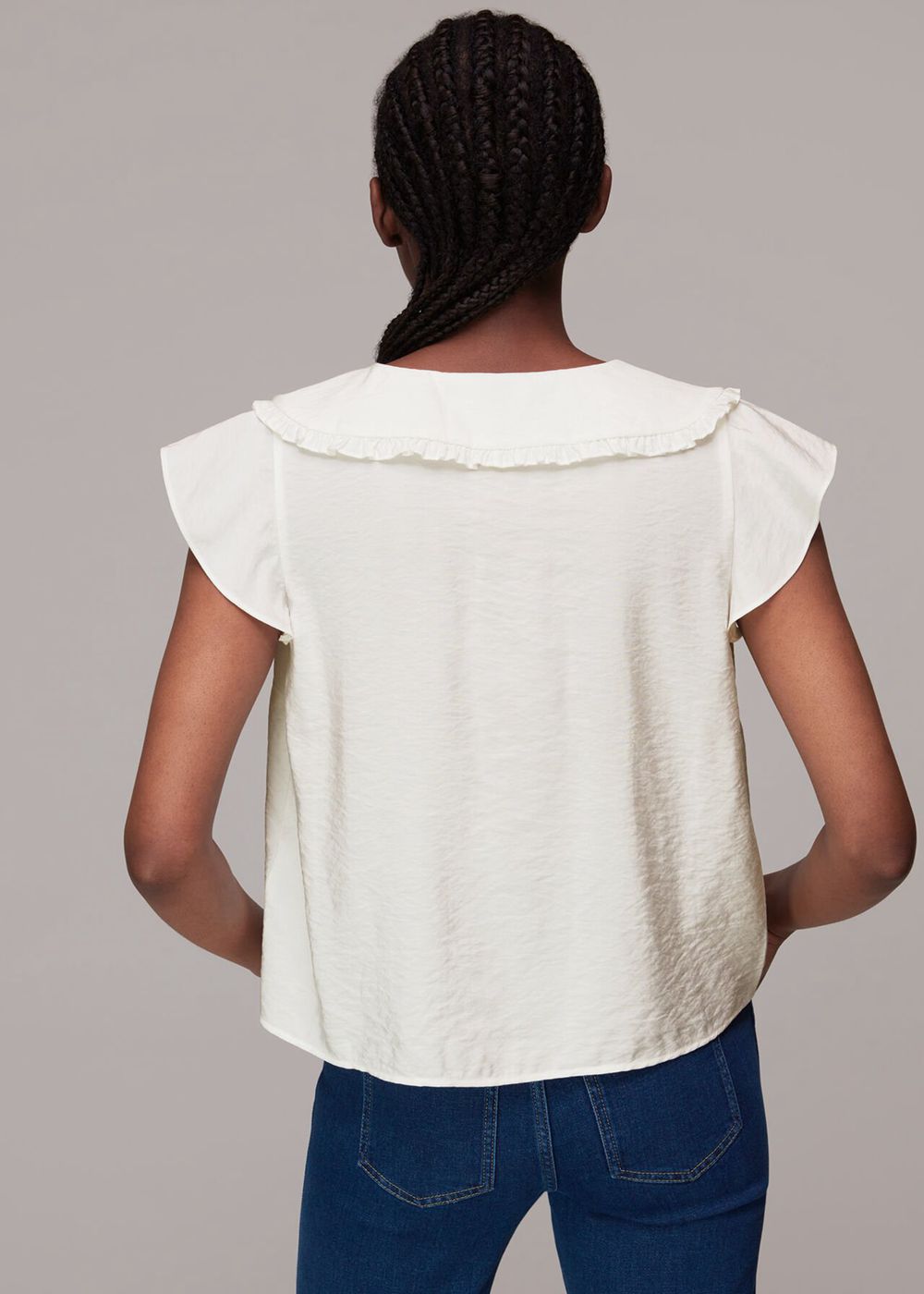 Whistles Short Sleeve Collar Top White | US-37258QSZF