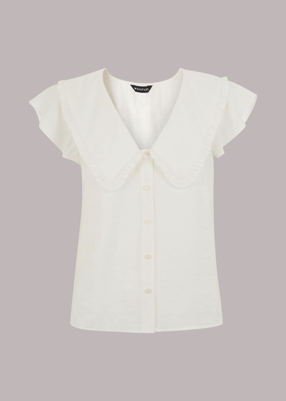 Whistles Short Sleeve Collar Top White | US-37258QSZF