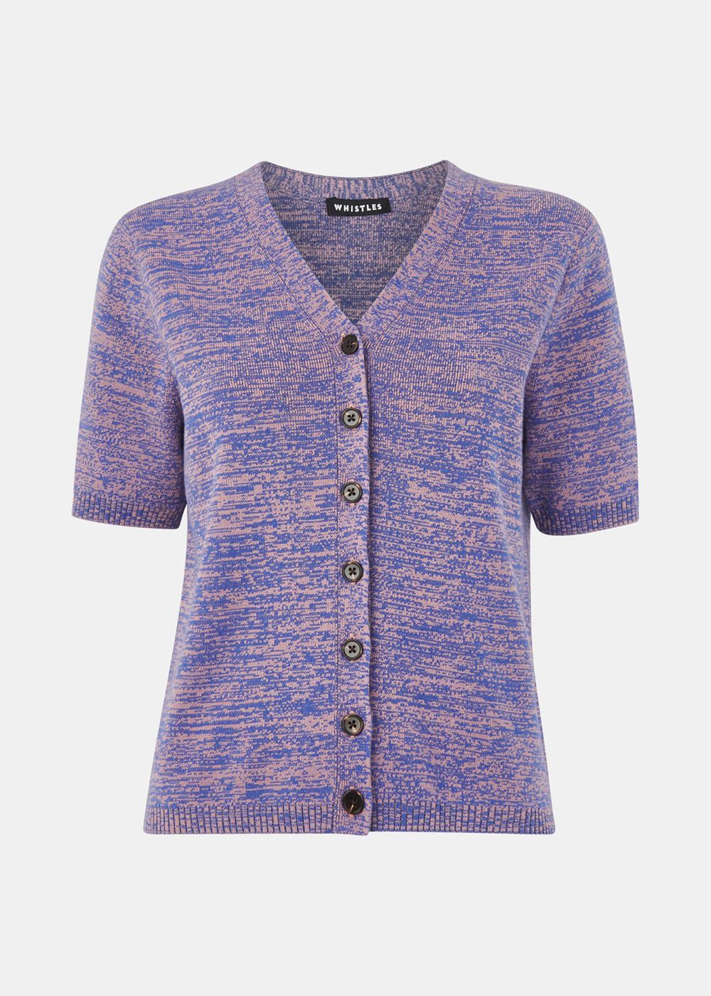 Whistles Short Sleeve Twist Cardigan Blue / Multicolor | US-78413JFXS