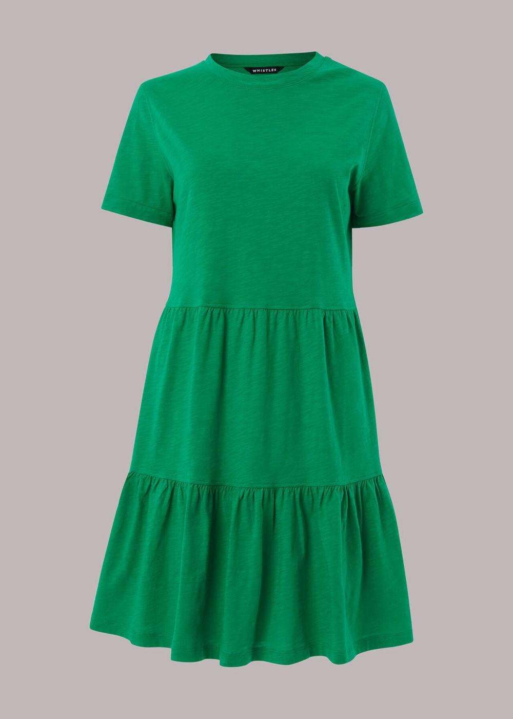 Whistles Short Tiered Jersey Dress Green | US-70538HUQM