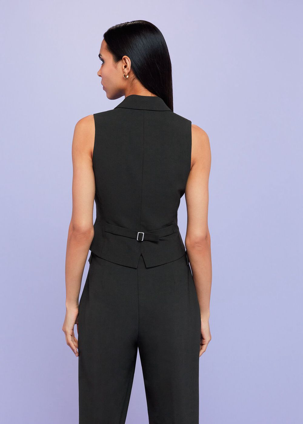 Whistles Sia Wool Blend Vest Black | US-30419EDGW