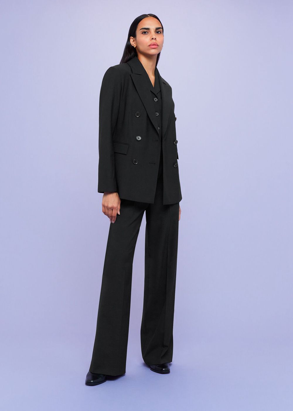 Whistles Sian Wool Blend Blazer Black | US-70925FBZJ