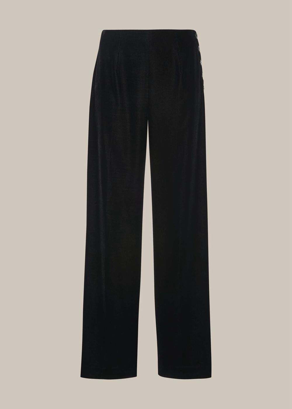 Whistles Side Button Velvet Pants Black | US-91657TWNL