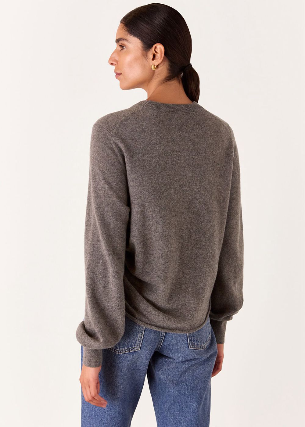 Whistles Side Ruched Detail Sweater Grey Brown | US-21940PYJH