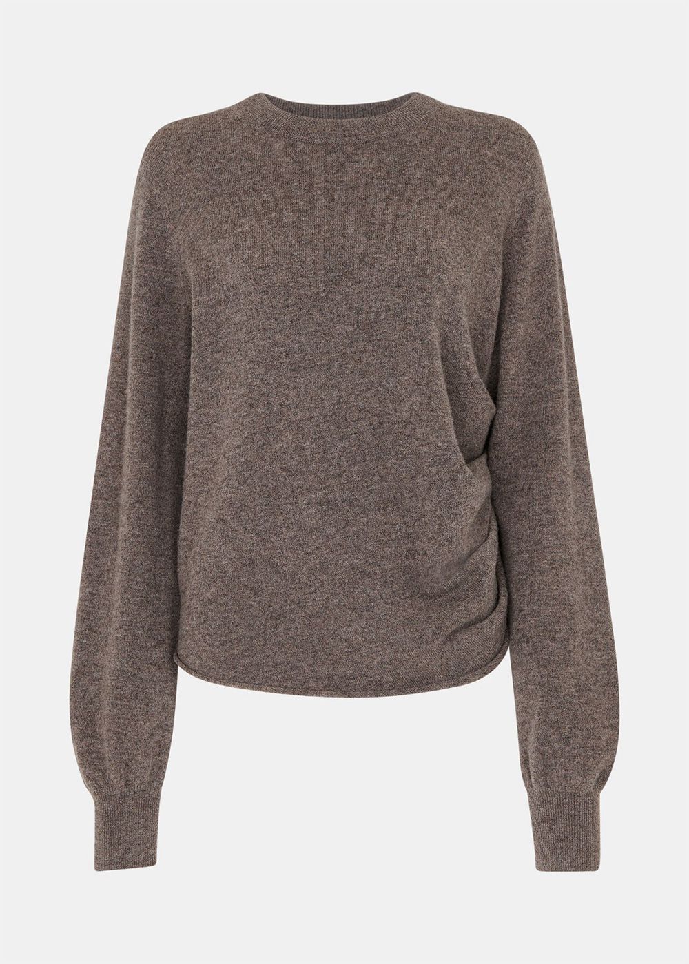 Whistles Side Ruched Detail Sweater Grey Brown | US-21940PYJH