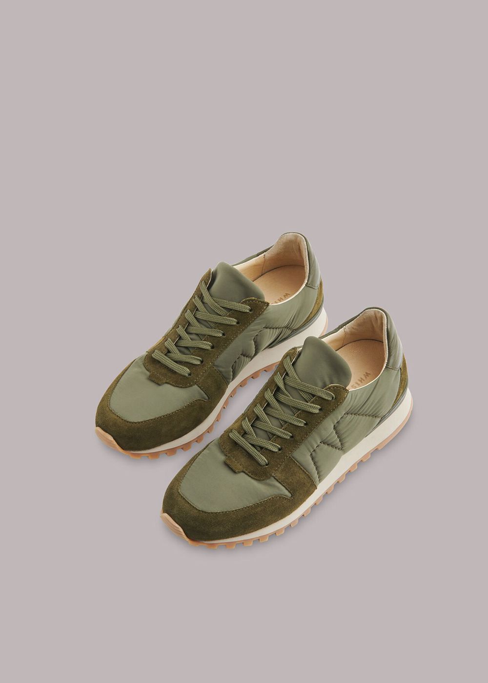 Whistles Silas Padded Runner Sneakers Khaki | US-12906OIUQ