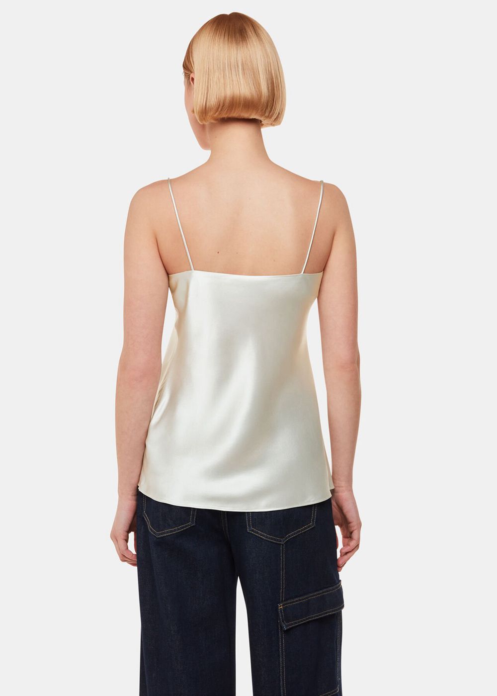 Whistles Silk Cami Top Silver | US-96137IZVS