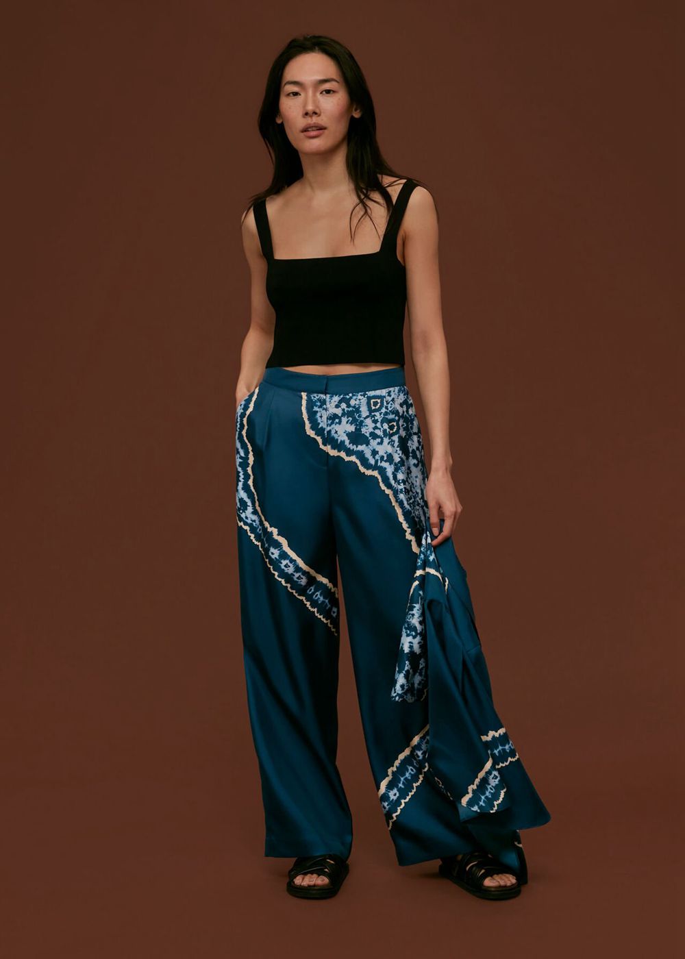 Whistles Silk Tie Dye Pants Blue / Multicolor | US-50972COAM